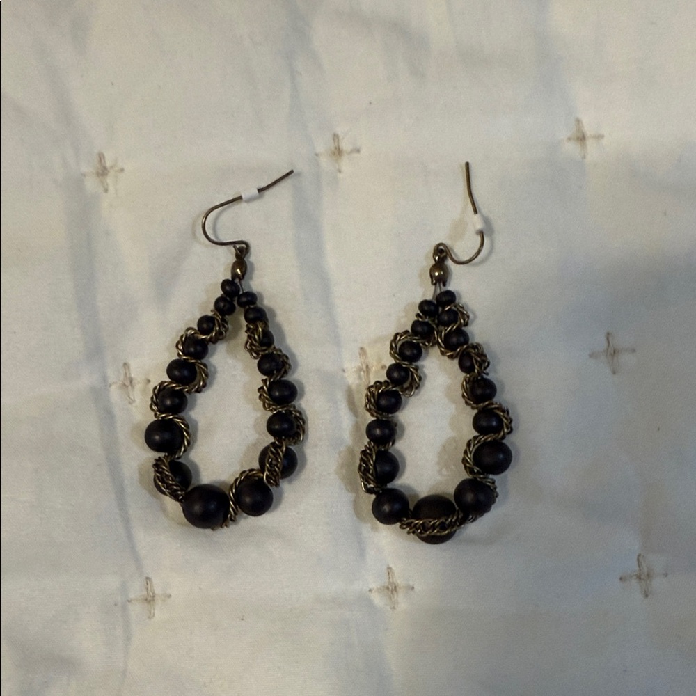 Elegant Black Beaded Earrings